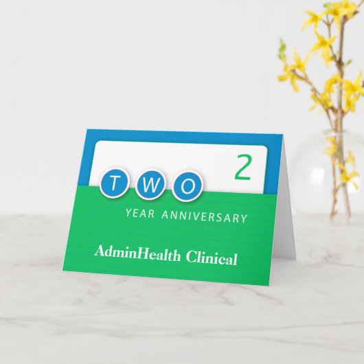 Twee Jubilea van de werknemer van 2 jaar met Circl Kaart (Gele Bloem)