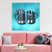 Twee Jubileum bruiloft genoemd de Mokken van de Be Canvas Afdruk (Insitu (Woonkamer))