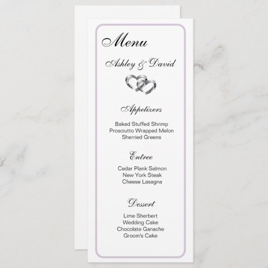 Twee Kaart van het Menu van de Weddenschap van het (Voorkant / Achterkant)