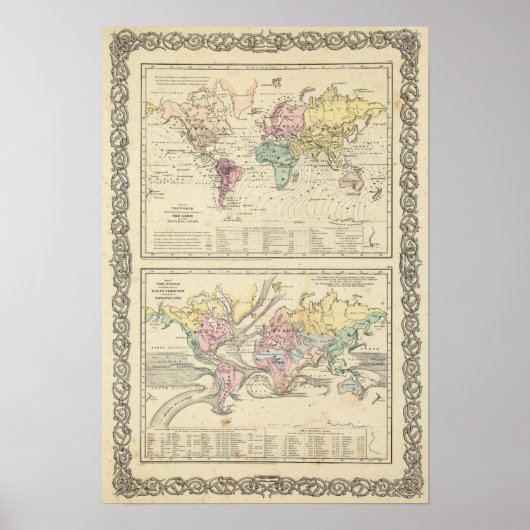 Twee kaarten van de wereld poster (Voorkant)