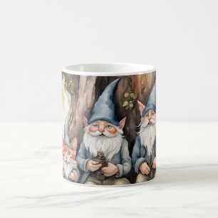 Twee kabouters en een kat koffiemok