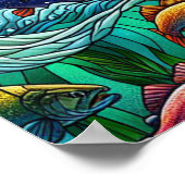 Twee kale adelaars vangen vis over water 16x20 poster (Hoek)