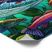 Twee kale adelaars vangen vis over water 20x16 poster (Hoek)