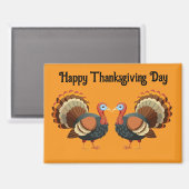 Twee Kalkoenen Thanksgiving Magneet (Voorkant / Achterkant)