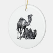 Twee kamelen Eén staande en één liggende tekening Keramisch Ornament (Links)