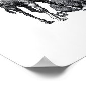 Twee kamelen Eén staande en één liggende tekening Poster (Hoek)