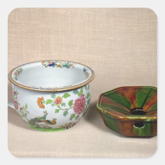 Twee kamerpotten vierkante sticker (Voorkant)