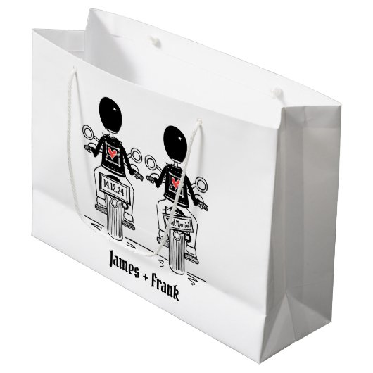 Twee kamers Biker Motorfiets Bruiloft Groot Cadeauzakje (Voorkant Gekanteld)