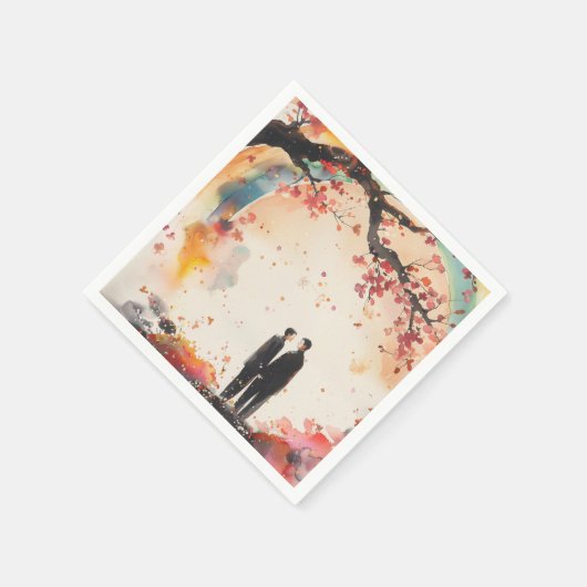 Twee kamers Bruiloft Digitale Kunst Servet (Hoek)