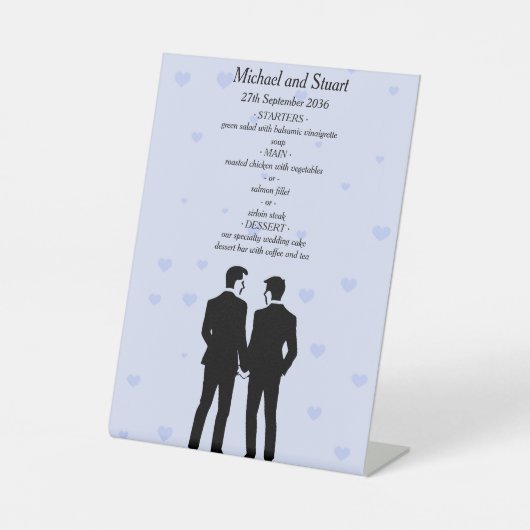 Twee kamers Menu Reclamebord Met Voetstuk (Voorkant)