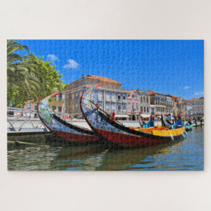 Twee kanaalboten, Aveiro, Portugal Legpuzzel