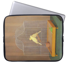 Twee kanaries in een kooi (door Antonio Donghi) Laptop Sleeve