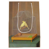 Twee kanaries in een kooi (door Antonio Donghi) Medium Cadeauzakje (Achterkant)