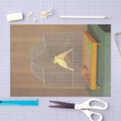 Twee kanaries in een kooi (door Antonio Donghi) Tissuepapier (Craft)