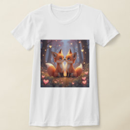Twee-kanten grillige Fox paar T-shirt