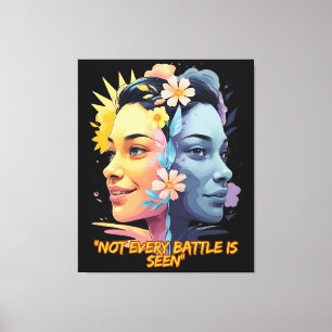 Twee kanten van de geest - niet elke strijd wordt  canvas afdruk