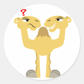 Twee kanten van dezelfde Cartoon Camel Sticker