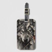 Twee Kanten van Dezelfde Wolf Bagagelabel (Voorkant (verticaal))