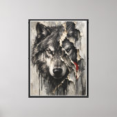 Twee Kanten van Dezelfde Wolf Canvas Afdruk (Voorkant)
