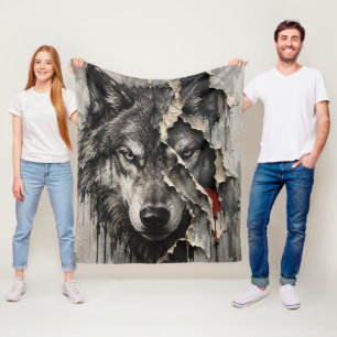 Twee Kanten van Dezelfde Wolf Fleece Deken