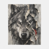 Twee Kanten van Dezelfde Wolf Fleece Deken (Voorkant)