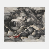 Twee Kanten van Dezelfde Wolf Fleece Deken (Voorkant (Horizontaal))