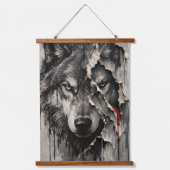 Twee kanten van dezelfde wolf hangend wandkleed (Voorkant)