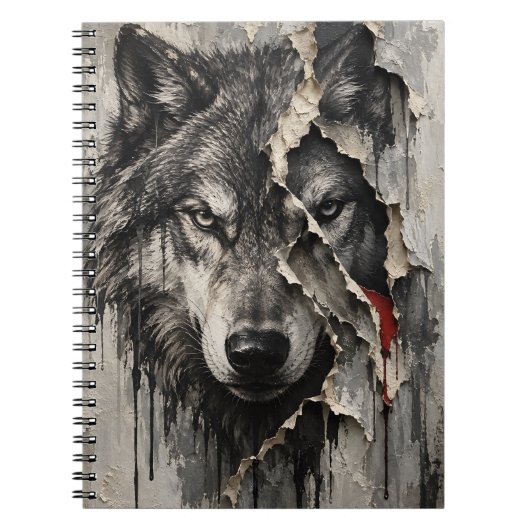 Twee Kanten van Dezelfde Wolf Notitieboek (Voorkant)