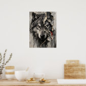 Twee Kanten van Dezelfde Wolf Poster (Keuken)