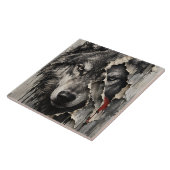 Twee Kanten van Dezelfde Wolf Tegeltje (Zijkant)