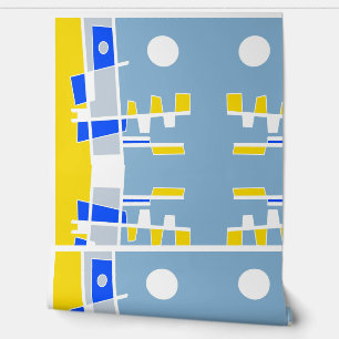 Twee kanten van etniciteit Geel Blauw Seaspray Behang