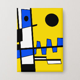 Twee kanten van etniciteit Geel Blauw Zwart Wit Button