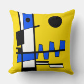 Twee kanten van etniciteit Geel Blauw Zwart Wit Kussen (Voorkant)