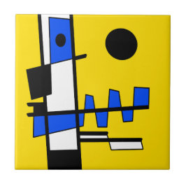 Twee kanten van etniciteit Geel Blauw Zwart Wit Tegeltje