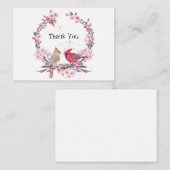 Twee kardinalen Dank u wel Notitiekaartje (Voorkant / Achterkant)