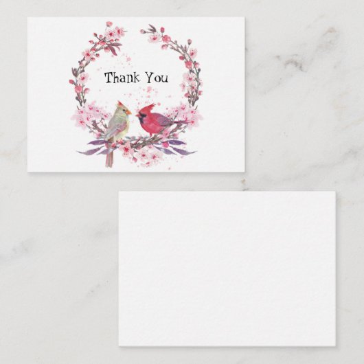 Twee kardinalen Dank u wel Notitiekaartje (Voorkant / Achterkant)