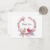 Twee kardinalen Dank u wel Notitiekaartje (Voorkant / Achterkant in situ)