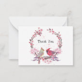 Twee kardinalen Dank u wel Notitiekaartje (Voorkant)