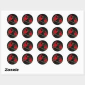 Twee kardinalen kerstvakantie ronde sticker (Vel)