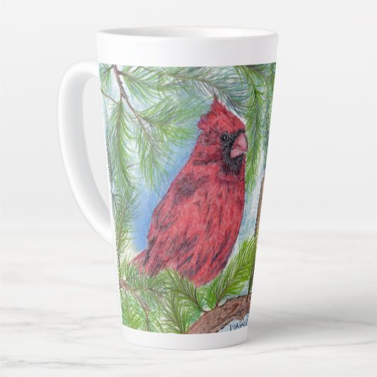 Twee kardinalen Latte Mok (Linkerhoek)