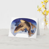 Twee karpers, Hokusai Kaart (Gele Bloem)