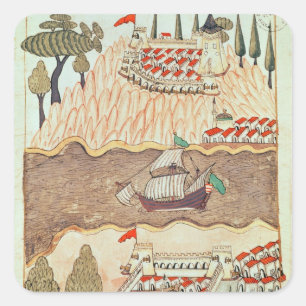 Twee kastelen in het Zwarte Zee Vierkante Sticker