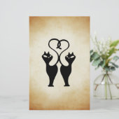 Twee kat Silhouette Briefpapier (Staand voorkant)