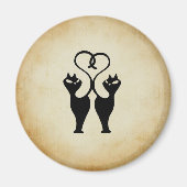 Twee kat Silhouette Magneet (Voorkant)