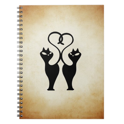 Twee kat Silhouette Notitieboek (Voorkant)