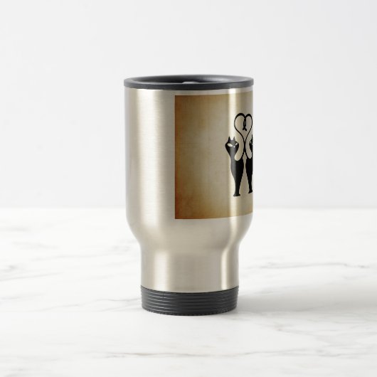 Twee kat Silhouette Reisbeker (Center)