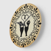 Twee kat Silhouette wandkast Grote Klok (Hoek)