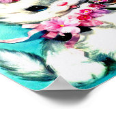 twee katjes en heel veel bloemen poster (Hoek)