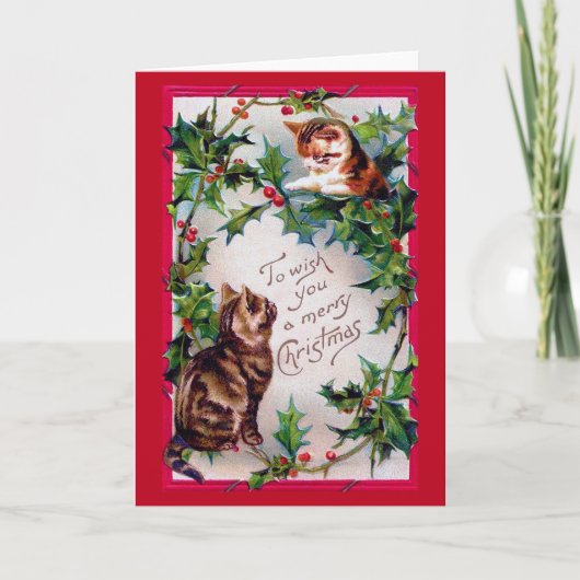Twee katjes en Kersthulst Kaart (Voorkant)
