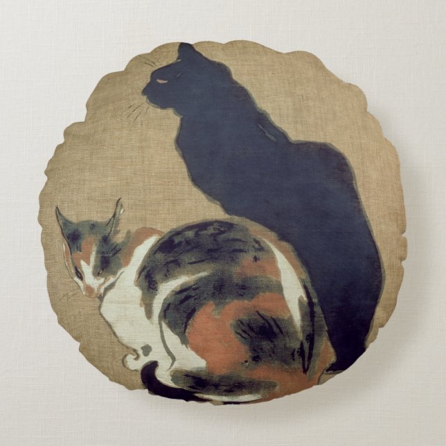 Twee katten, 1894 rond kussen (Voorkant)